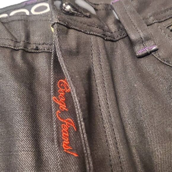 COOGI Mens Sz 40x35 Black Dark Wash Baggy Jeans Hip Hop Y2K Embroidered Pockets - Picture 5 of 14